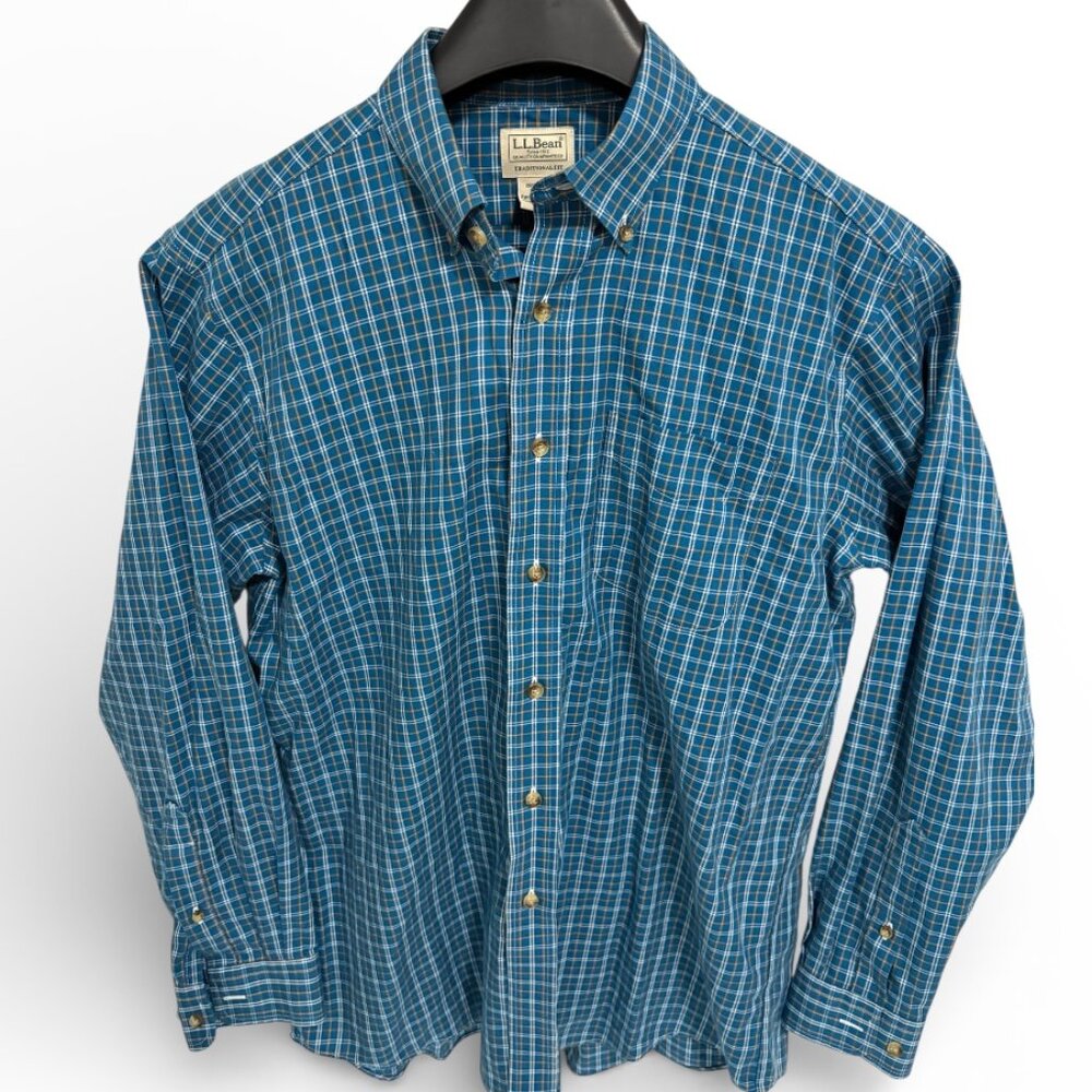 L.L. Bean Traditional Fit Shirt Mens Size Medium Flannel Plaid